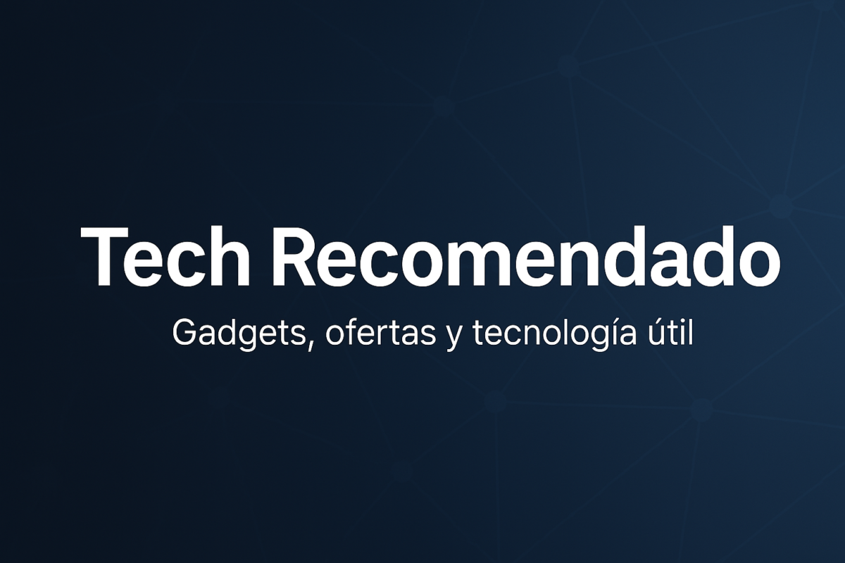 Portada de la newsletter Tech Recomendado en Substack, con fondo azul y texto gadgets, ofertas y tecnología útil.