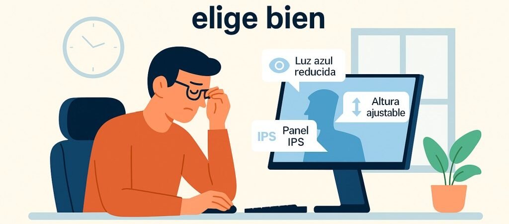 Cómo elegir un monitor para trabajar muchas horas (2025)