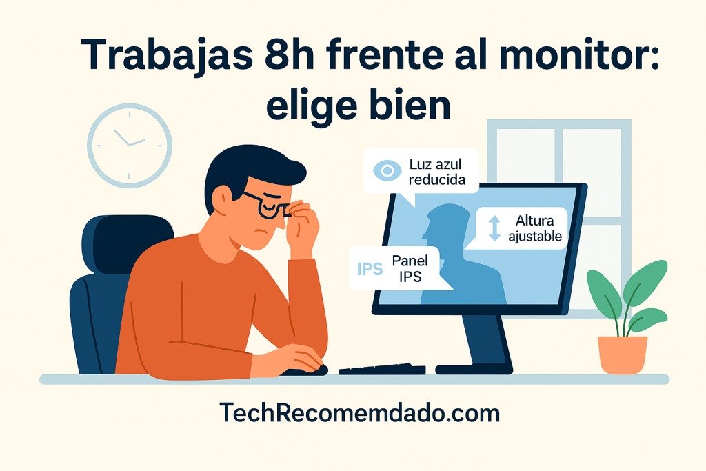 Cómo elegir un monitor para trabajar muchas horas (2025)