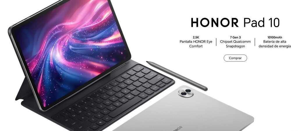 HONOR Pad 10: tablet con pantalla 2.5K de 12,1” y batería de 10.100 mAh