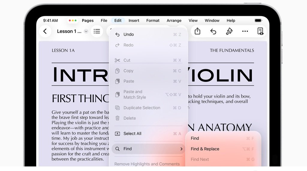 Nueva barra de menús flotante en iPadOS 26