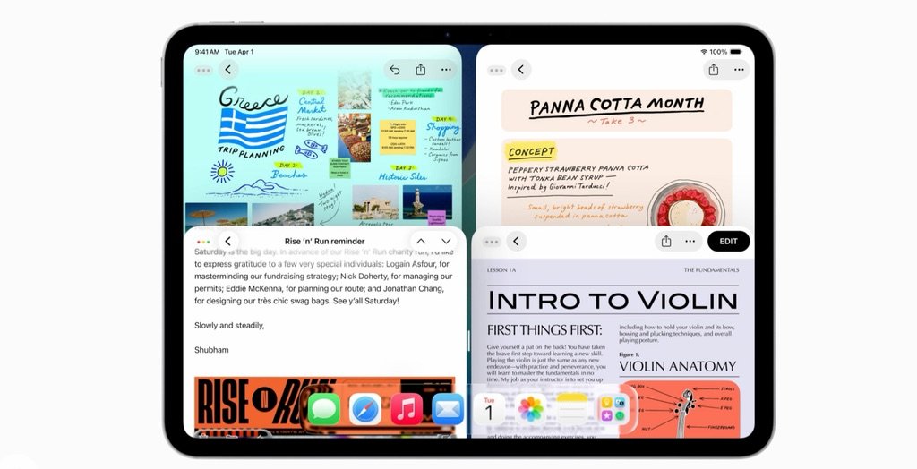 Vista multiventana mejorada en iPadOS 26 para iPad