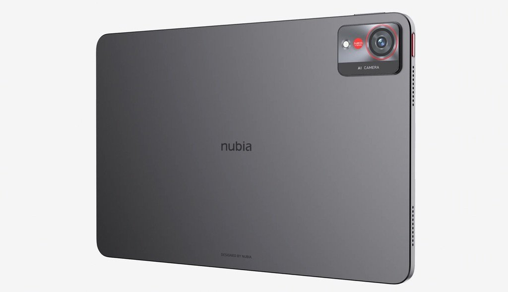 Vista trasera de la tablet Nubia Pad Pro con cámara trasera con inteligencia artificial