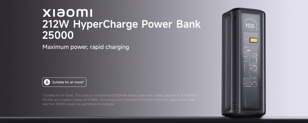 Xiaomi 212 W HyperCharge 25 000 mAh: potencia sin límites