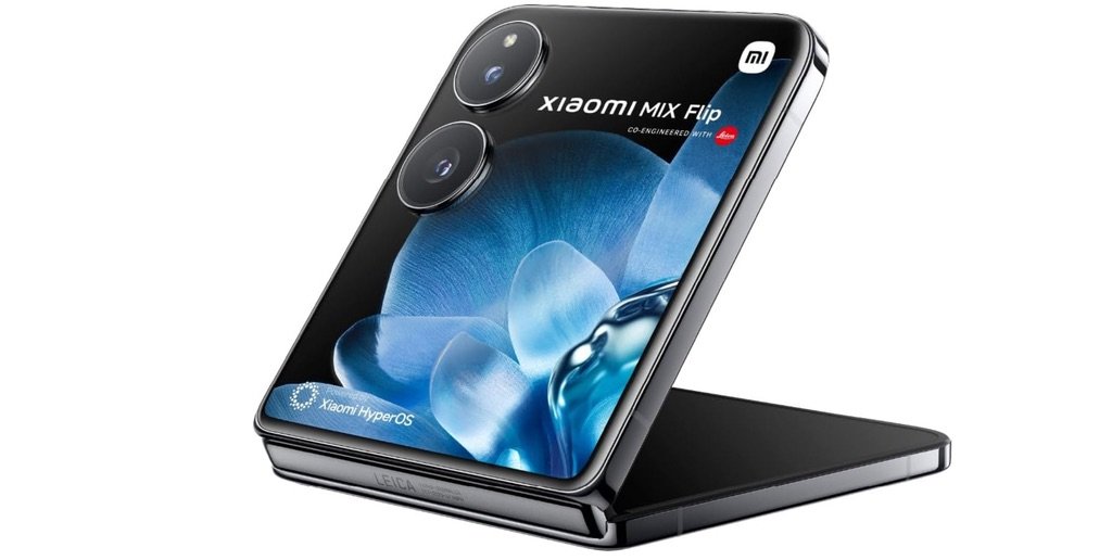 Xiaomi Mix Flip plegado mostrando la pantalla exterior y las cámaras Leica