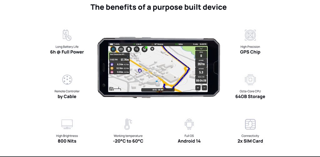 DMD T665 con pantalla de 5,7 pulgadas, GPS de alta precisión, batería de 6 horas, Android 14 y resistencia de -20ºC a 60ºC