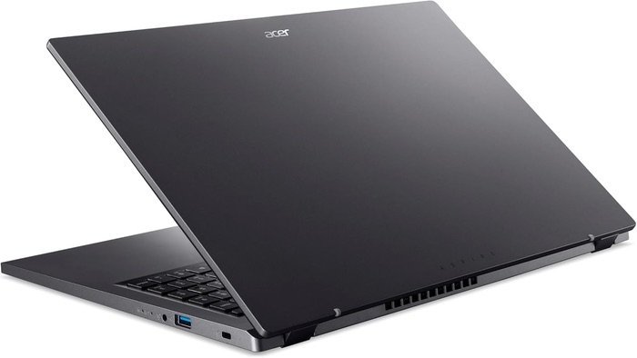 Vista trasera del portátil Acer Aspire 5 15 A515-58P-76JC en color gris con diseño delgado y elegante
