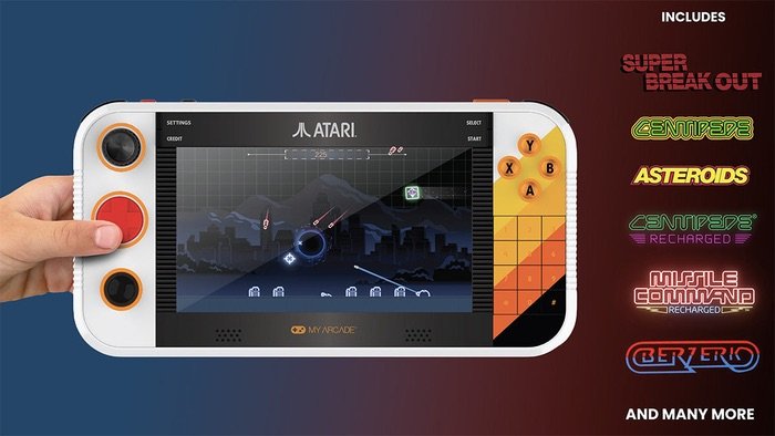 Consola portátil Atari Gamestation Go con pantalla de 7 pulgadas y juegos retro clásicos como Asteroids, Centipede y Missile Command