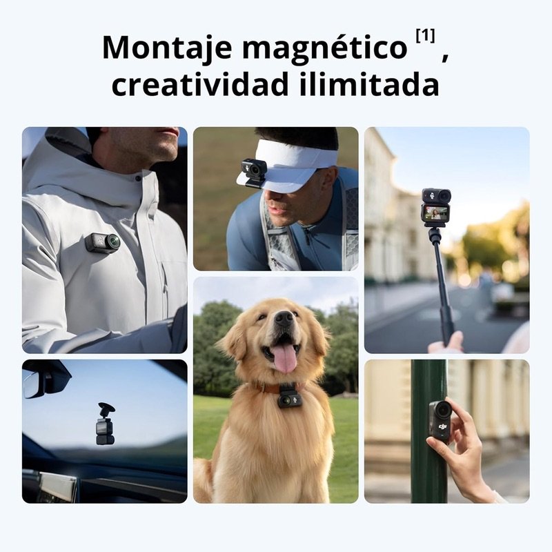 Montaje magnético de la DJI Osmo Action Nano en ropa, mascotas, coche y accesorios