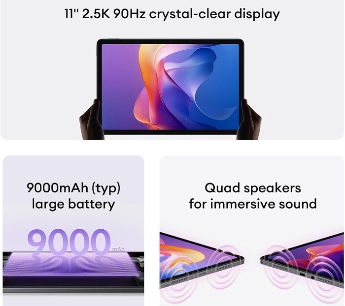 Xiaomi Redmi Pad 2 con pantalla 11 pulgadas 2.5K a 90Hz, batería de 9000 mAh y sistema de cuatro altavoces estéreo